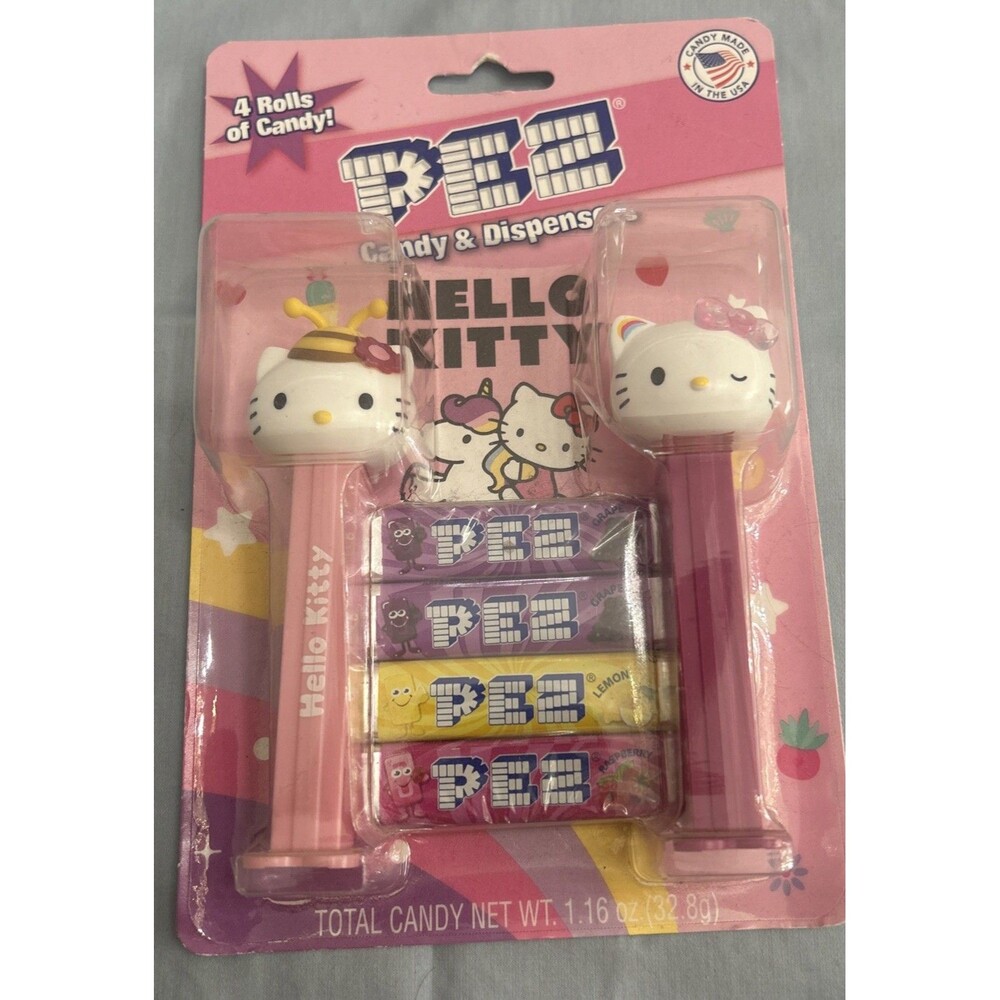 HELLO KITTY PEZ Dispensers 2 pack PINK AND RED BNIB  Pez NEW FREE SHIPPING